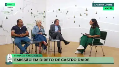 Três convidados de painel e jornalista em debate em Castro Daire.