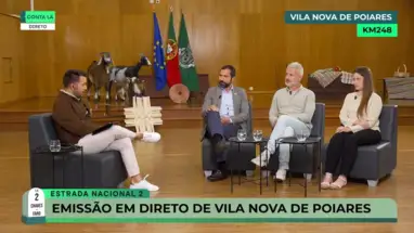 Na imagem, o jornalista Luís Varela de Almeida e o painel de convidados.