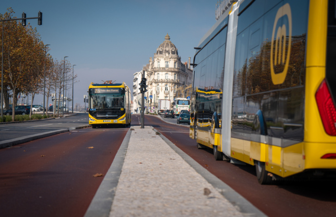 Transportes urbanos no centro de Coimbra