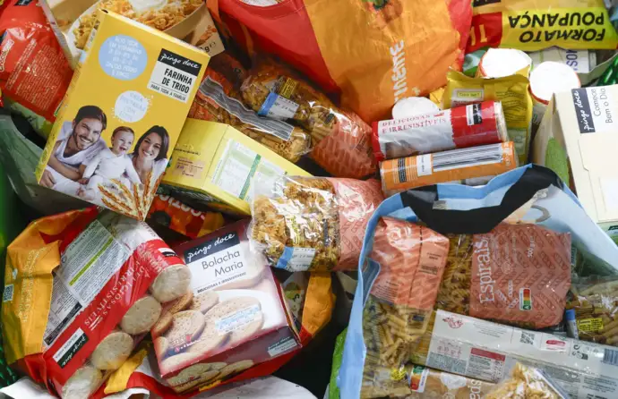 Conjunto de bens alimentares.