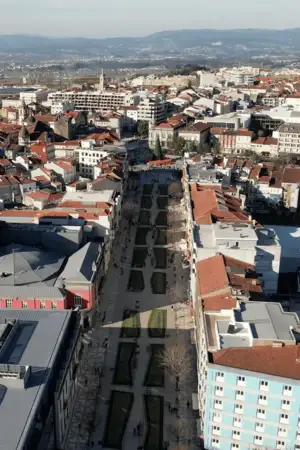 Vista aérea sobre o centro da cidade de Braga