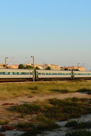 Comboio da CP em viagem