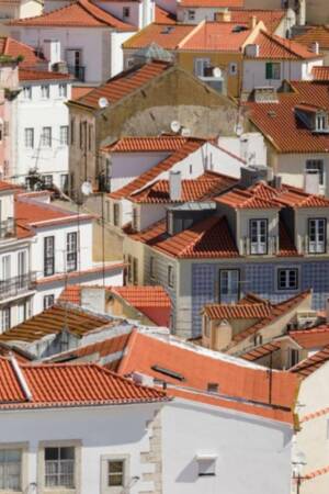 Vista aérea de casas