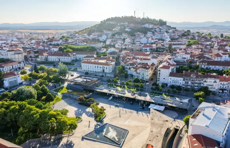 Vista aérea sobre a cidade de Castelo Branco