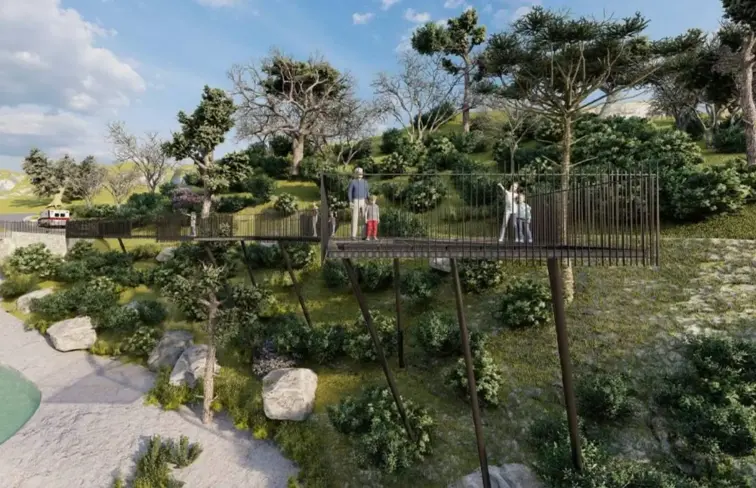 Imagem projeto de miradouro na cascata de Tahiti