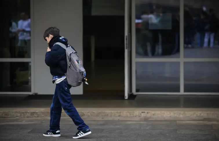 Aluno em escola