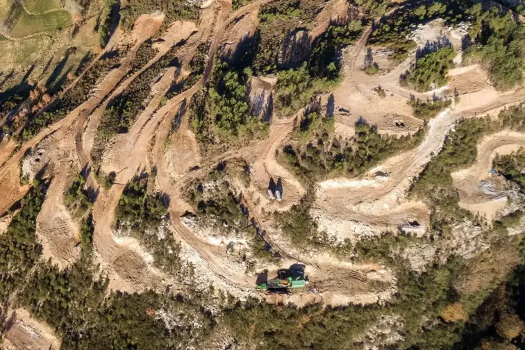 Imagem aérea da mina de lítio do Barroso. 