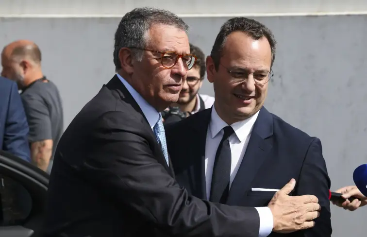 Seguro e o presidente da câmara de Leiria, Gonçalo Lopes.