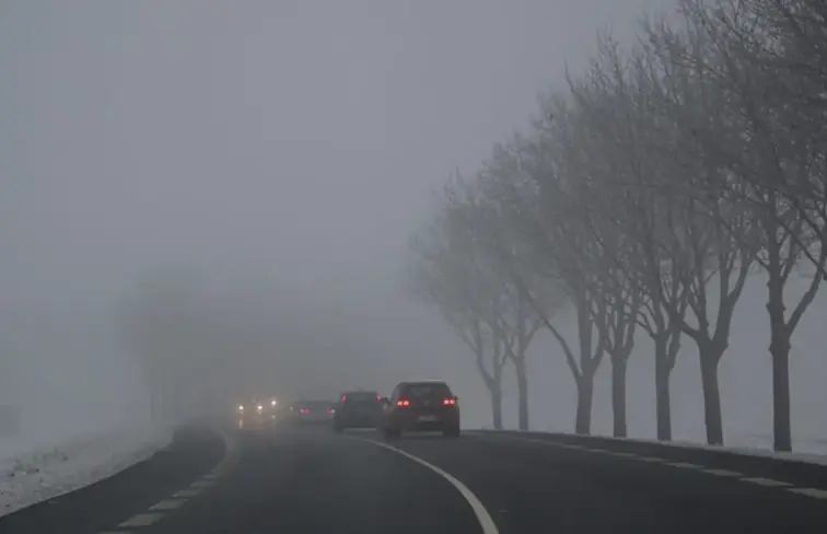 Nevoeiro numa estrada