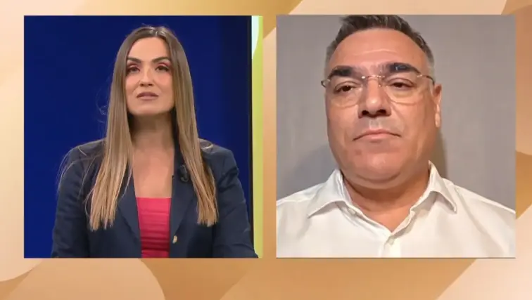 Jornalista Estela Machado com o presidente da Câmara da Sertã