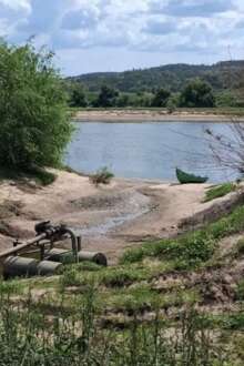 Falta de água para regar culturas no rio Tejo.