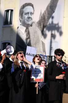 Estudantes em protesto.