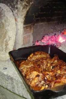 Cabrito assado depois de ir ao forno