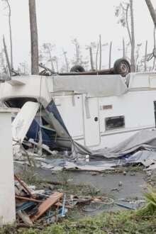 Vento destrói parque de campismo em São Pedro de Moel, na Marinha Grande